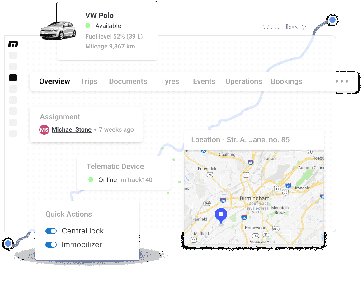 Illustration showcasing Movium's fleet management solutions