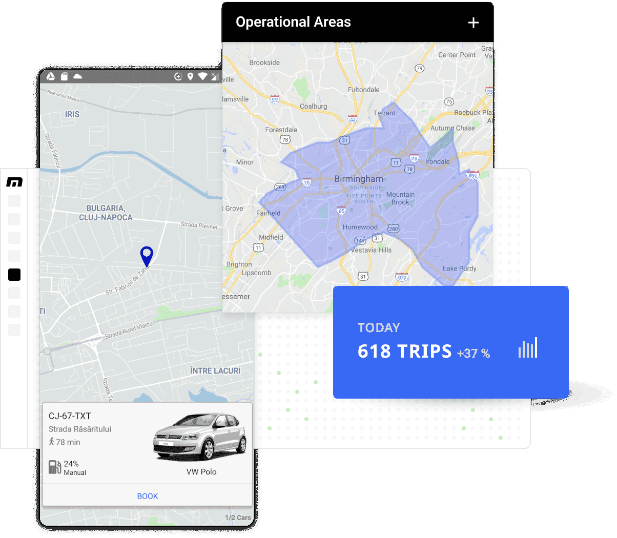 Illustration showcasing Movium's vehicle sharing solutions