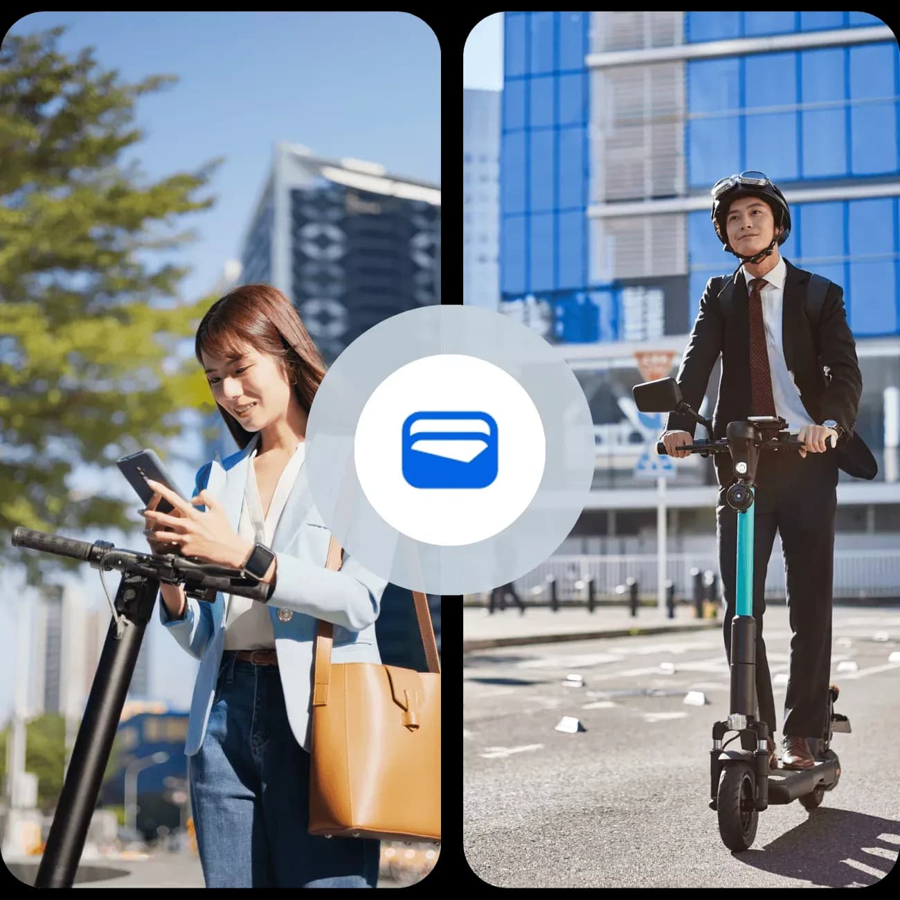 People on scooters image