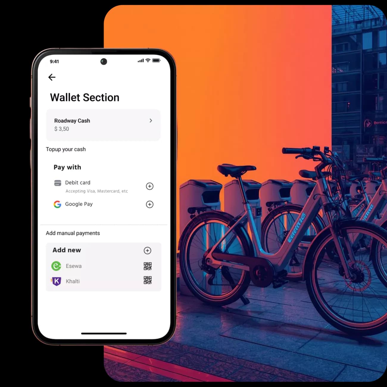 Image of bikes and phone