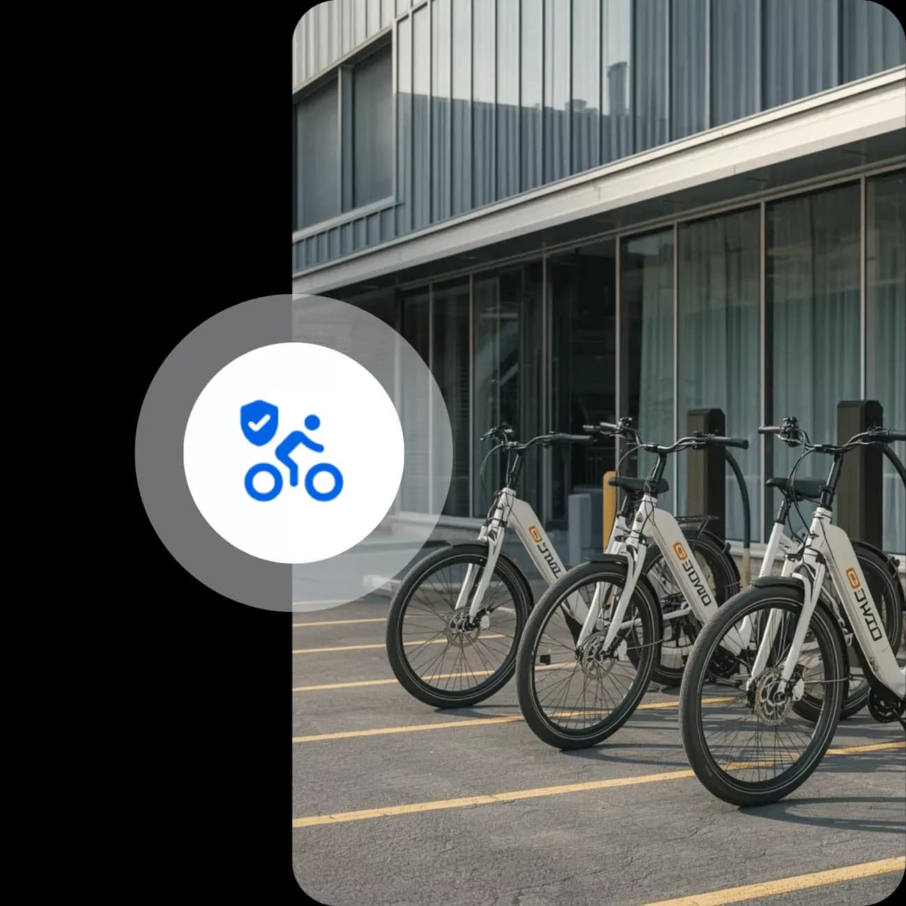 Corporate micromobility image with electric bikes