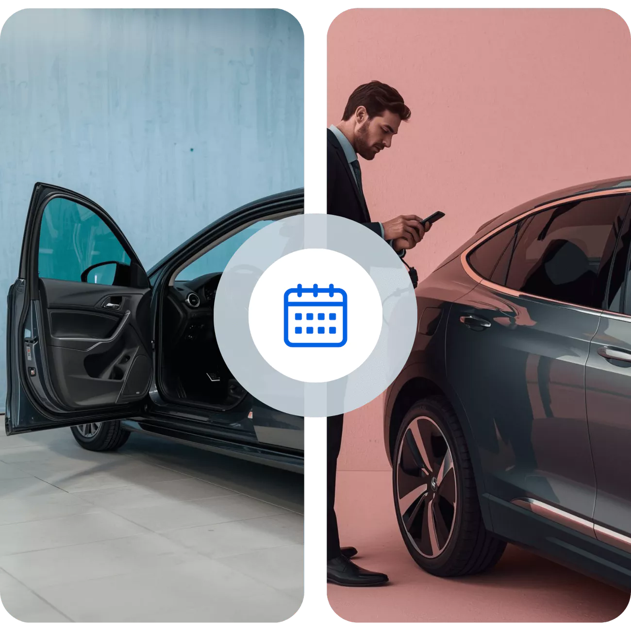 Booking management image with two cars