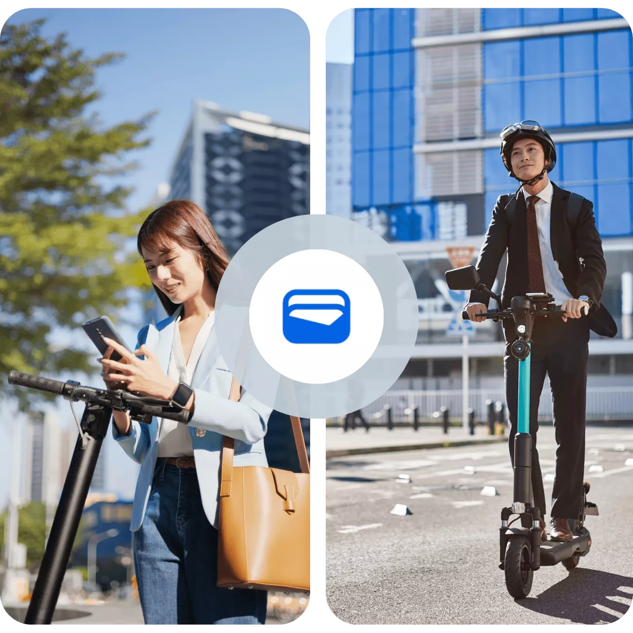 People on scooters image