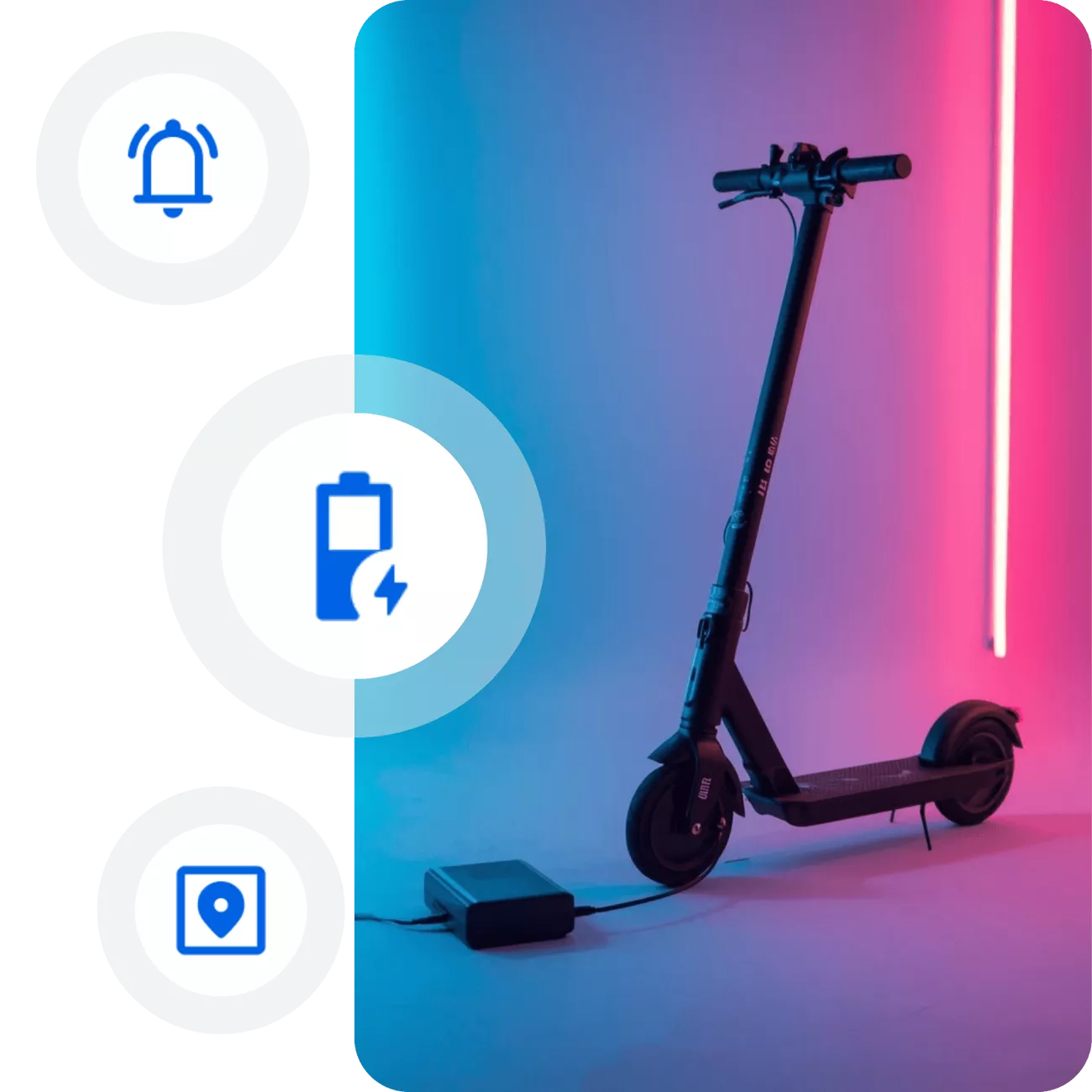 Scooter with folating icons image