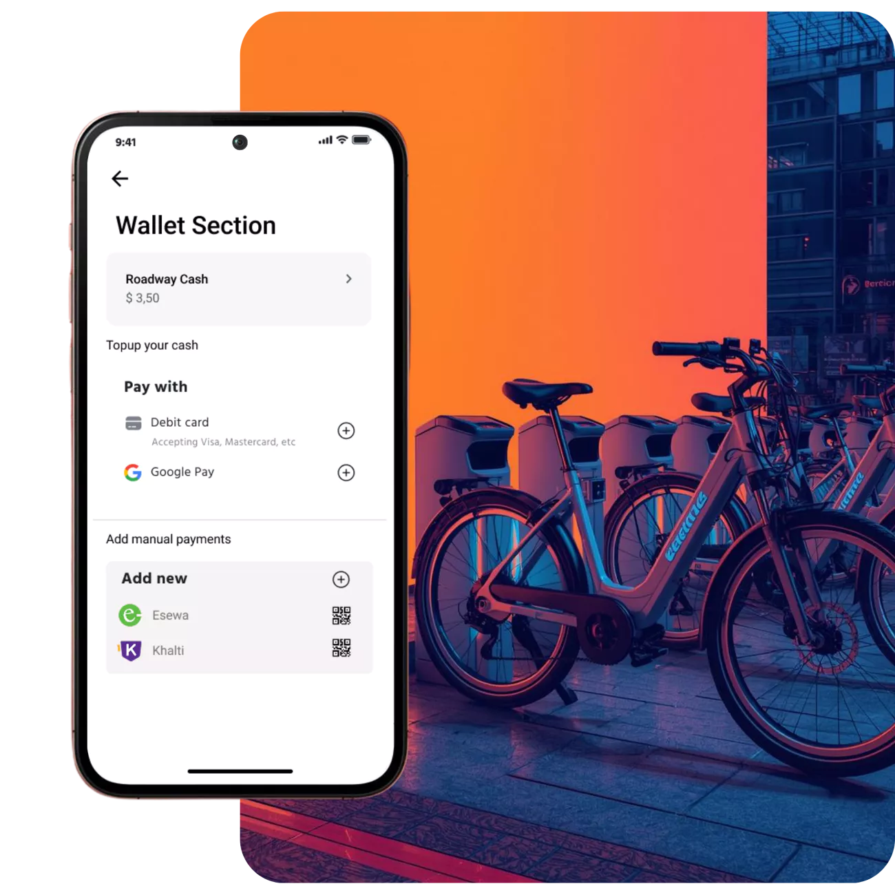 Image of bikes and phone